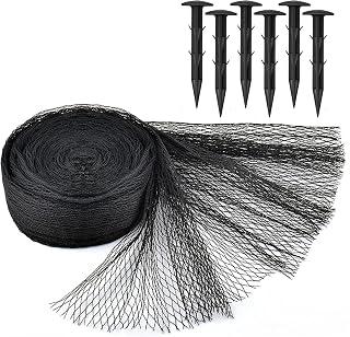 Black Koi Pond Netting Kit, 3 x 4m, Fine Mesh with 6 Stakes | UV-resistant woven pond netting helps protect koi from birds, cats and predators while keeping out leaves and debris