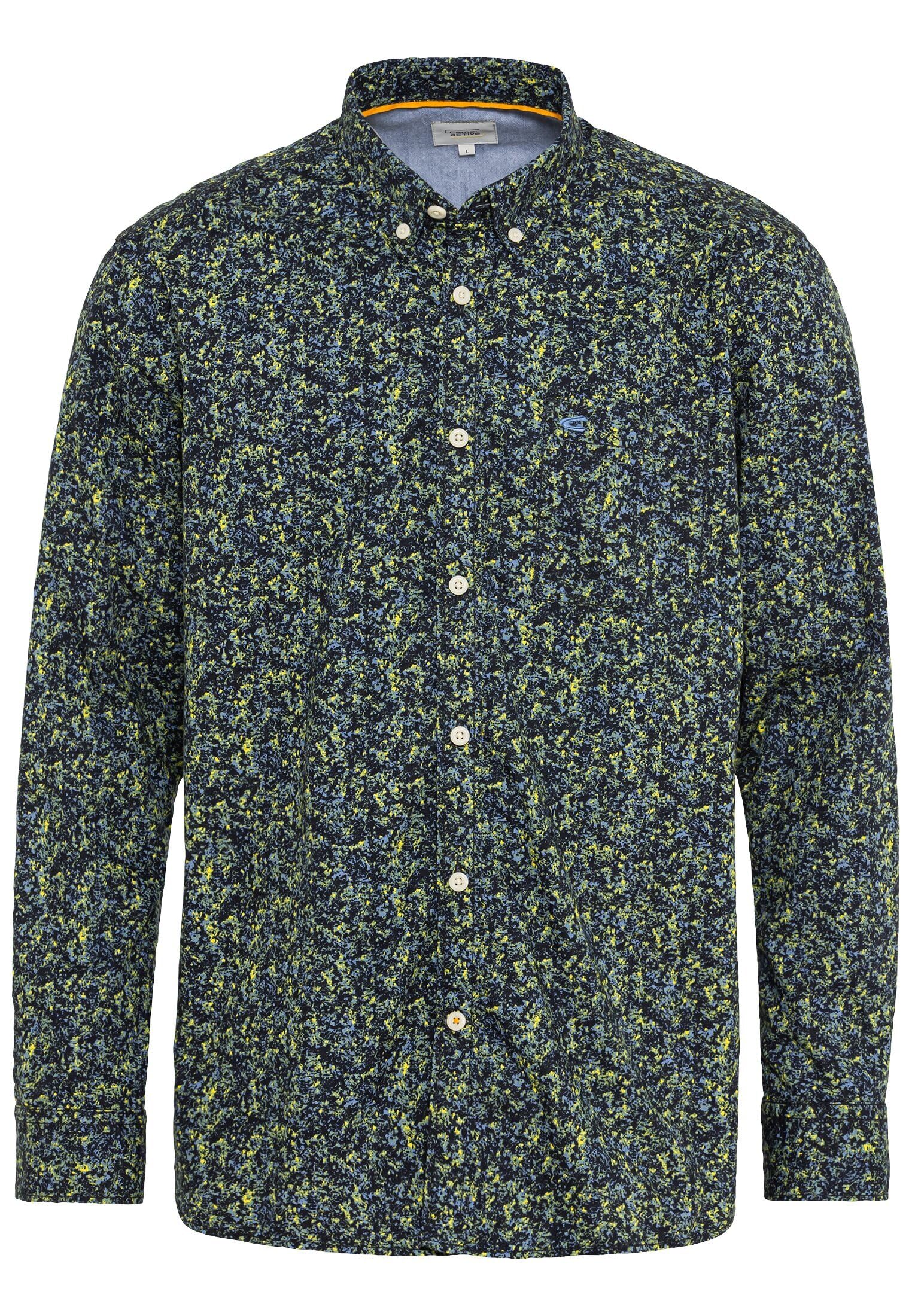 camel active Men's Long-Sleeved Shirt with All-Over Print