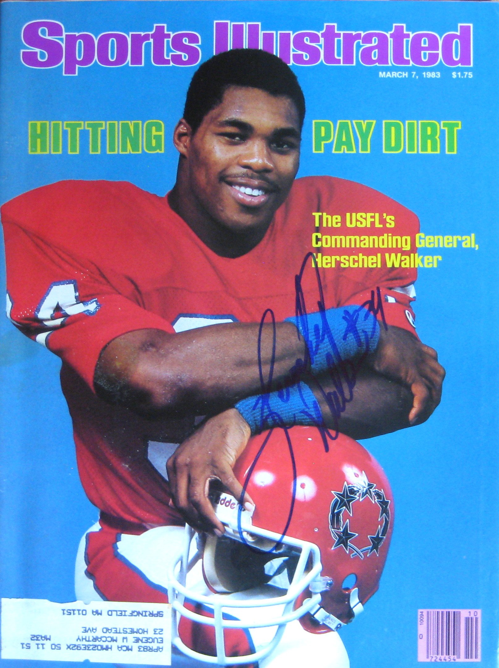 Walker, Herschel 3/7/83 autographed magazine