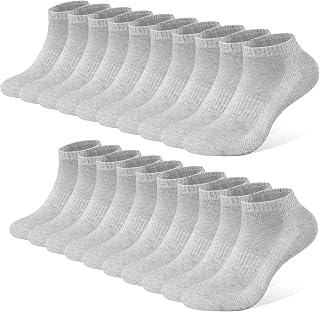 FALARY Men's Women's Sports Socks 10 Pairs Low Cotton Socks