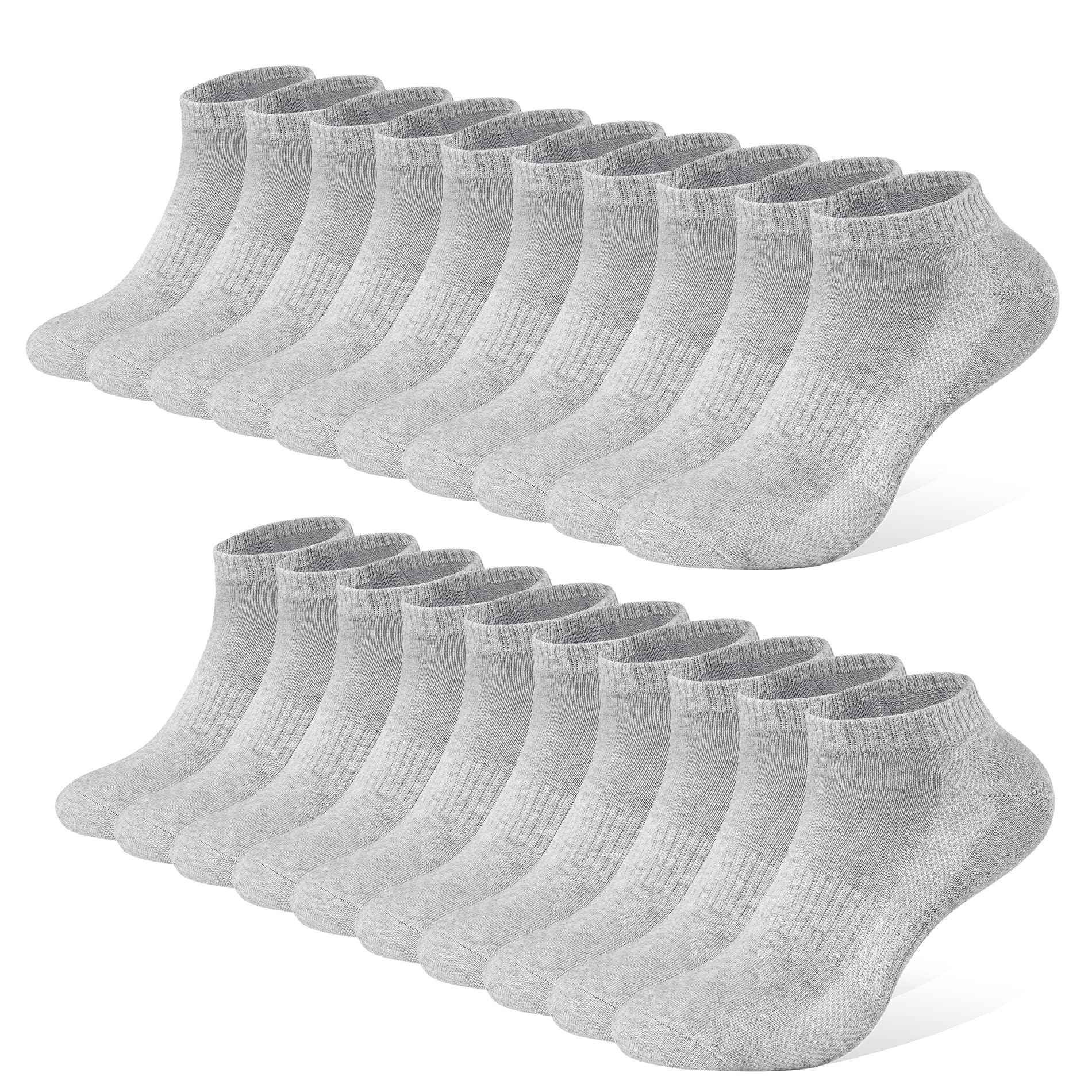 FALARY Men's Women's Sports Socks 10 Pairs Low Cotton Socks