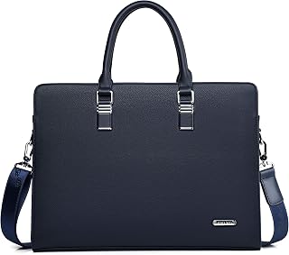 FSD.WG Men's Business Bag, Waterproof Leather Briefcase, Shoulder Laptop Business Bag for Business, School, Travel, Removable