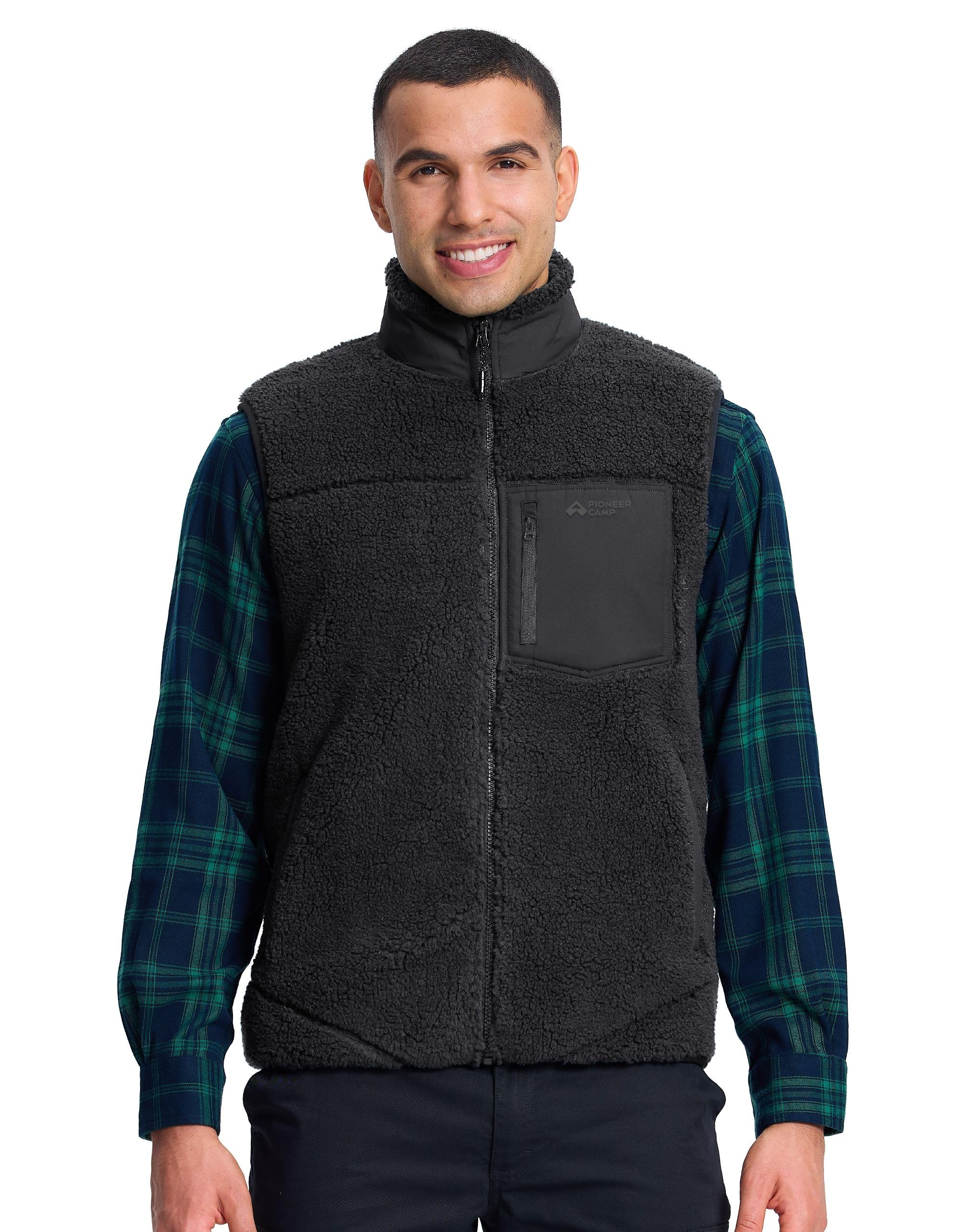 Pioneer Camp Fleeceweste Herren mit Stehkragen, 550 g Schweres Fleece, Winddicht