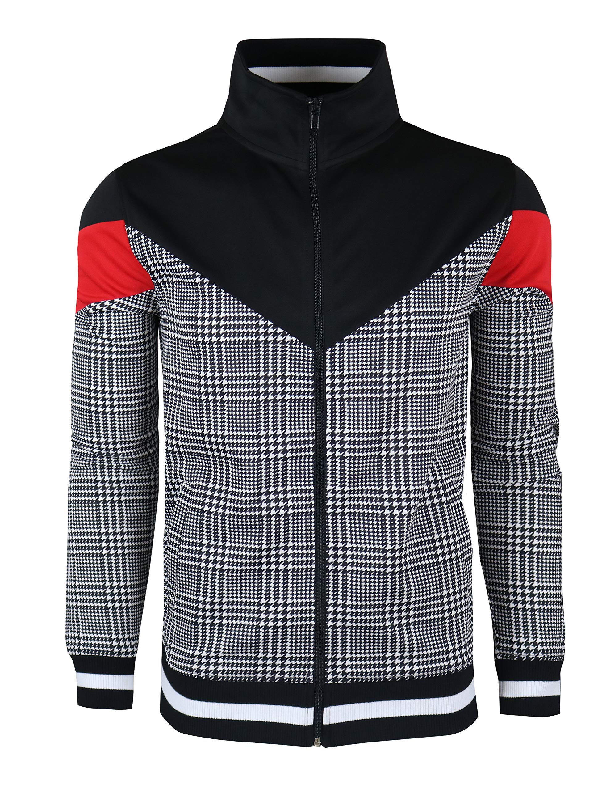SCREENSHOT Men's Mens Urban Hip Hop Premium Track Jacket Side Taping Basic Urban