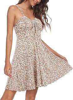 Missufe Women's Casual Drawstring Ruched Drawstring Mini Dress
