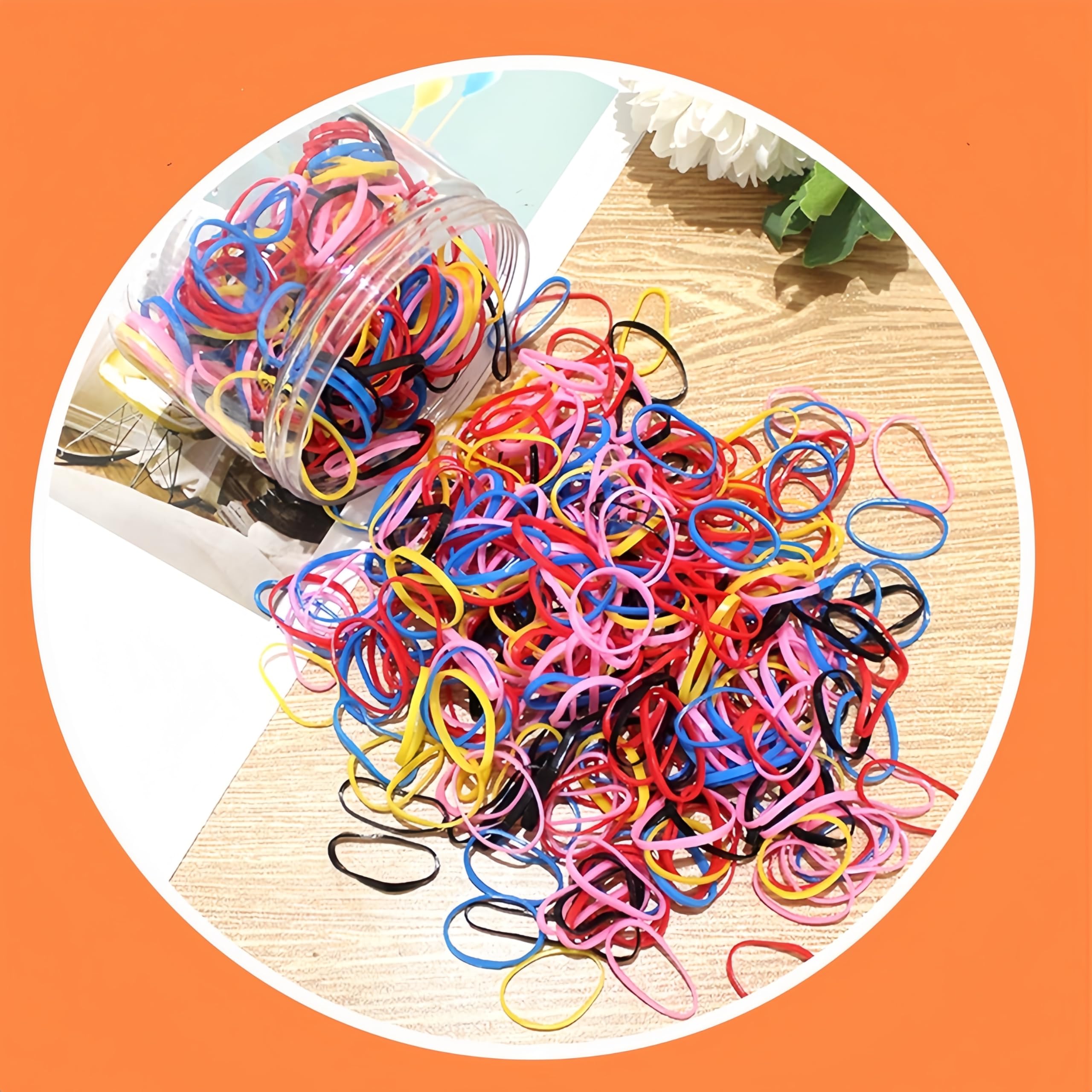 600 Pack Small Disposable Elastic Hair Bands for Women Elastic Bands Ponytail Ho