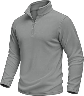MAGCOMSEN Mens Quarter Zip Pullover Fleece Long Sleeve Warm Sweatshirt