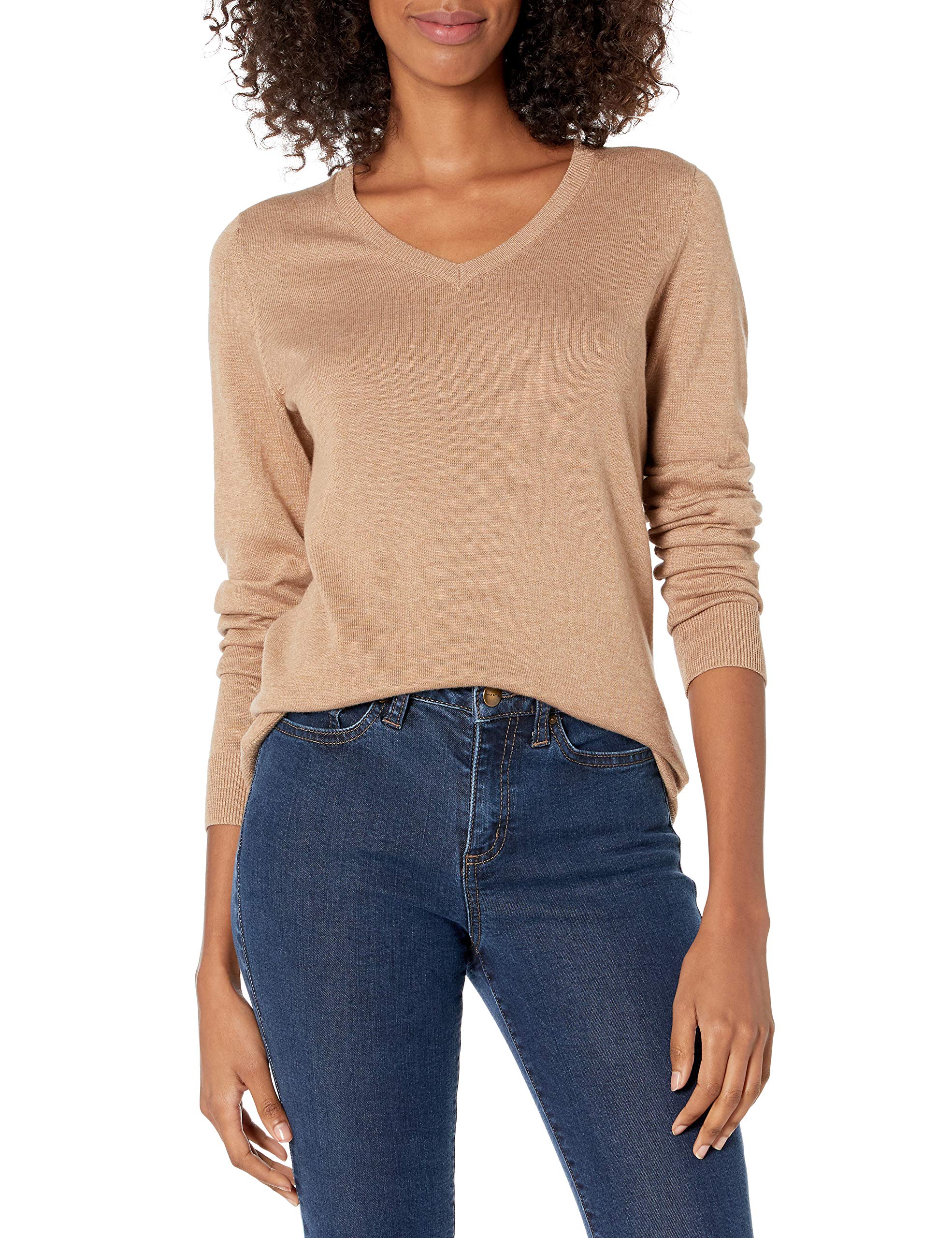 Amazon Essentials Women's Lightweight V-Neck Long Sleeve Sweater