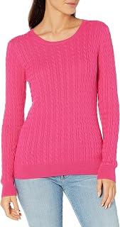 Amazon Essentials Women's Lightweight Cable-Knit Long-Sleeve Jumper