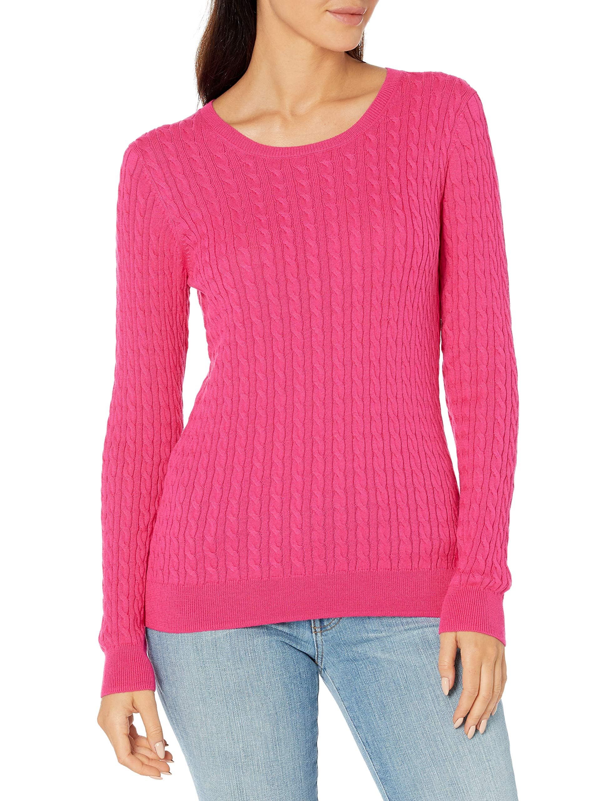 Amazon Essentials Women's Lightweight Cable-Knit Long-Sleeve Jumper