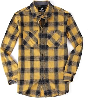 Alex Vando Men's Flannel Shirt Long Sleeve Regular Plaid Work Lumberjack