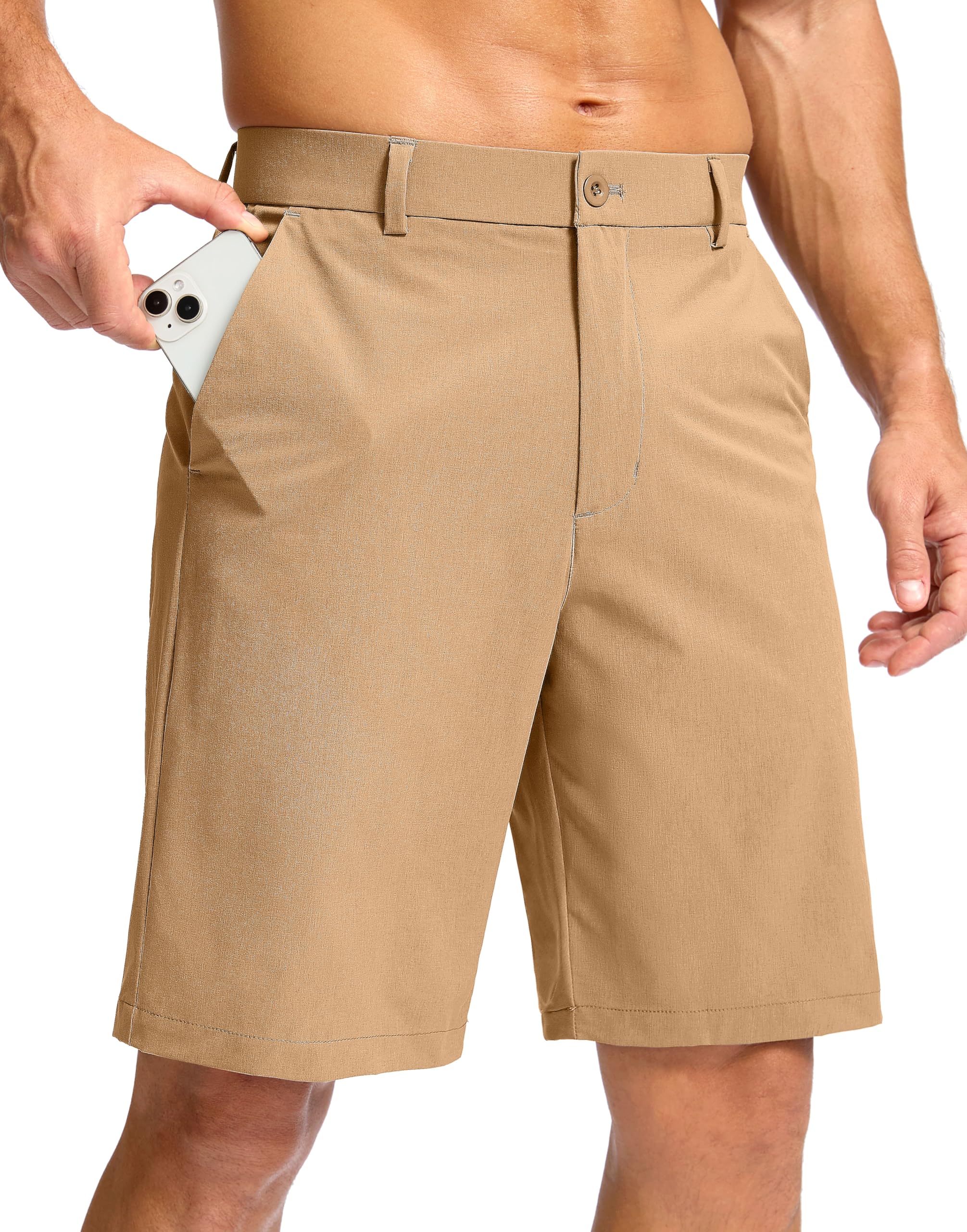 Soothfeel Men's Casual Shorts 7"/ 9" /11" Golf Shorts for Men Flat Front Dress W