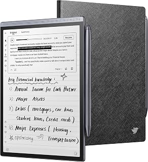 iFLYTEK AINOTE Air 2, 8.2" AI Smart E Ink Tablet with Folio Case & Stylus, Powered Multi-Language Transcription, Adjustable Light Paper Note-Taking Tablet Digital Notebook for Meetings Study