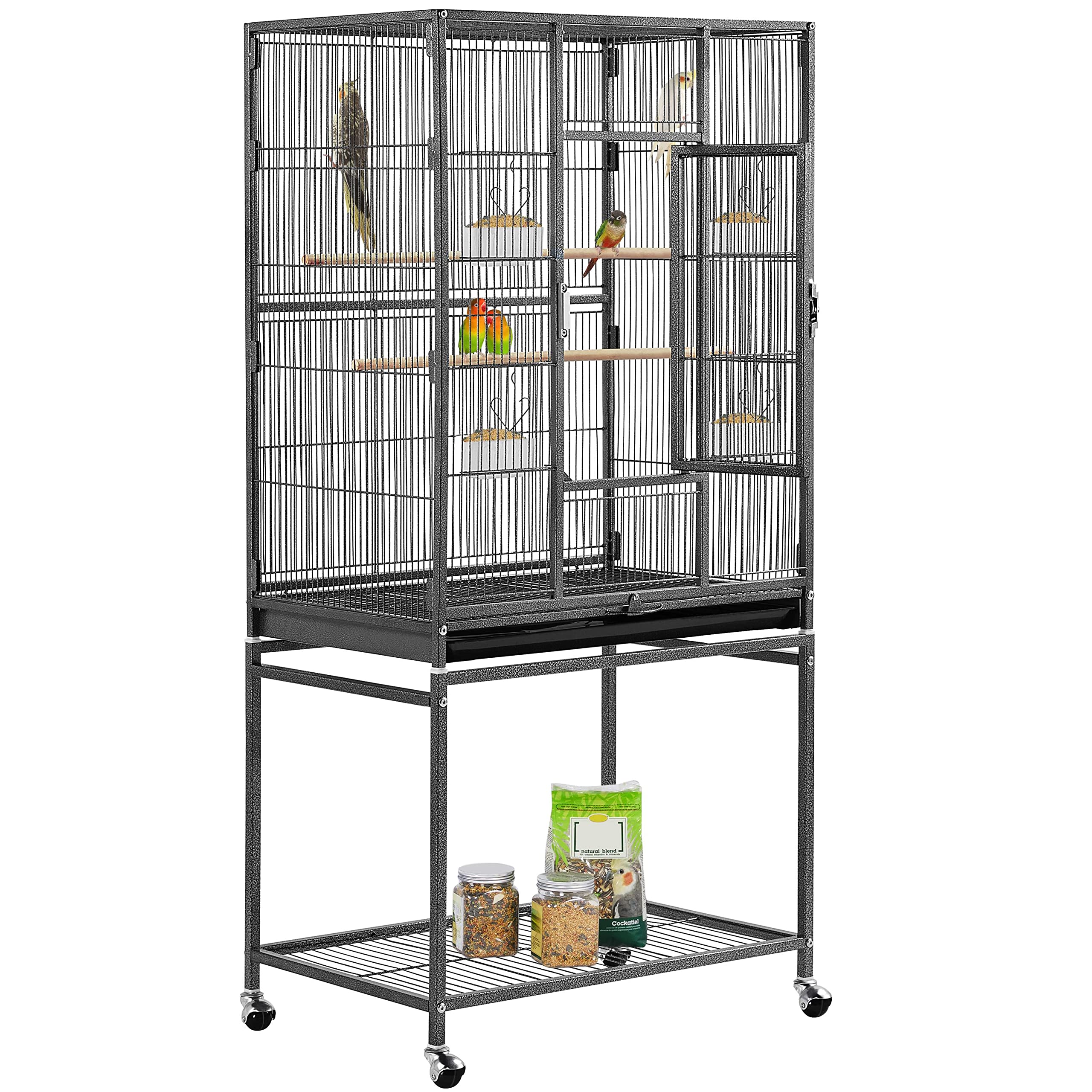 Yaheetech 54-inch Wrought Iron Standing Large Parrot Parakeet Flight Bird Cage f