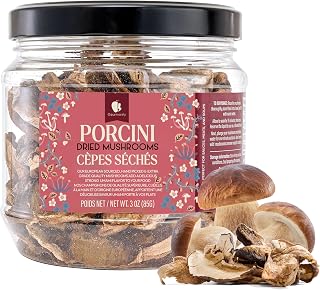 Gourmanity Dried Porcini Mushrooms, Extra Grade, Non-GMO, 3 oz | Extra grade dried porcini, rich umami flavor, great for risotto, pasta, sauces, soups, Non-GMO, 3 oz