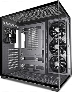 FOIFKIN F300 PC Case ATX with 4 Non-RGB Fans, High Airflow Mid-Tower Computer Case, Gaming PC Case Big Tower, ATX Case Black, with Type-C, 360mm Radiator Computer Case (Black, F300)