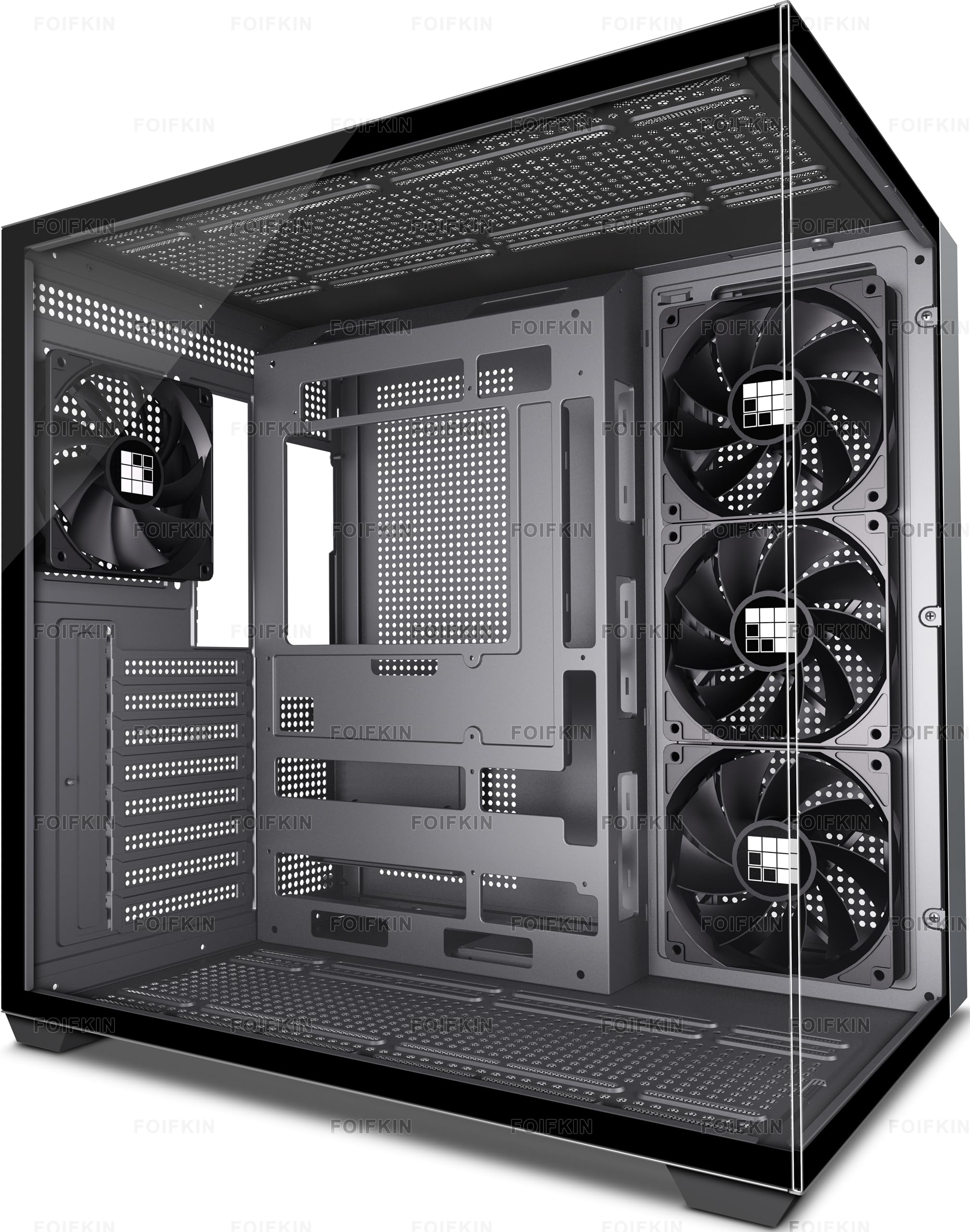 FOIFKIN F300 PC Case ATX with 4 Non-RGB Fans, High Airflow Mid-Tower Computer Ca
