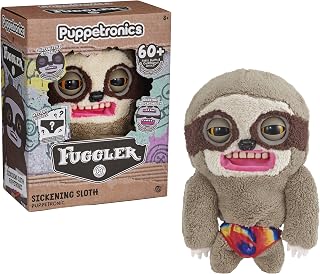 WOW! STUFF Fugglers Sickening Sloth Deluxe Puppetronic Interactive Puppet | Funny electronic monster with 20+ new sounds and realistic movements, perfect for pranksters and collectors alike