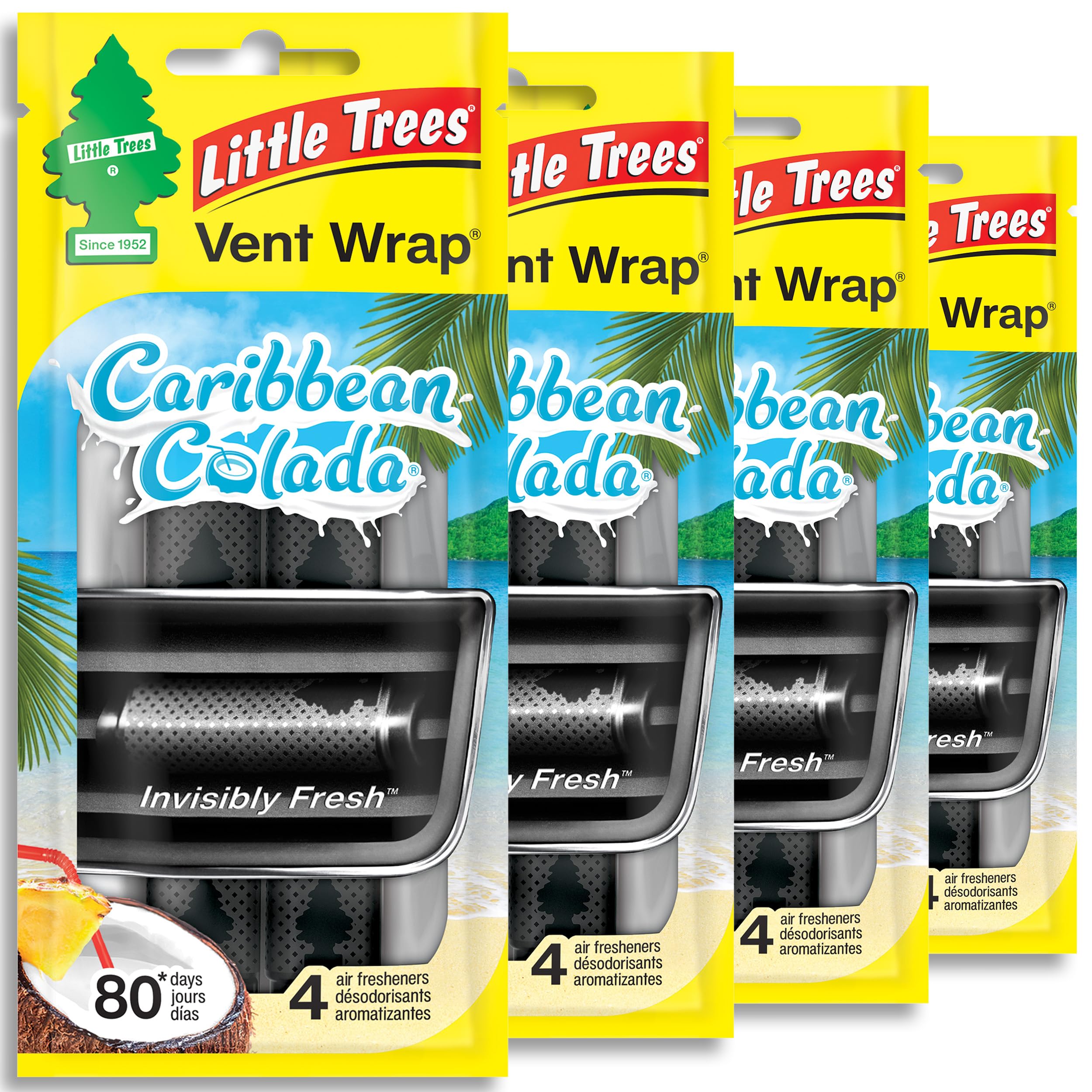 LITTLE TREES Car Air Freshener. Vent Wrap Provides Long-Lasting Scent, Slip on V