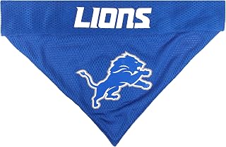 NFL DOG BANDANA - DETROIT LIONS REVERSIBLE PET BANDANA. 2 Sided Sports Bandana with a PREMIUM Embroidery TEAM LOGO, Small/Medium. - 2 Sizes & 32 NFL Teams available