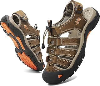 Men's Sports Sandals Summer Outdoor Leather Breathable Beach Outdoor Sports Sandals Hiking Shoes Fisherman Casual EU 38-46