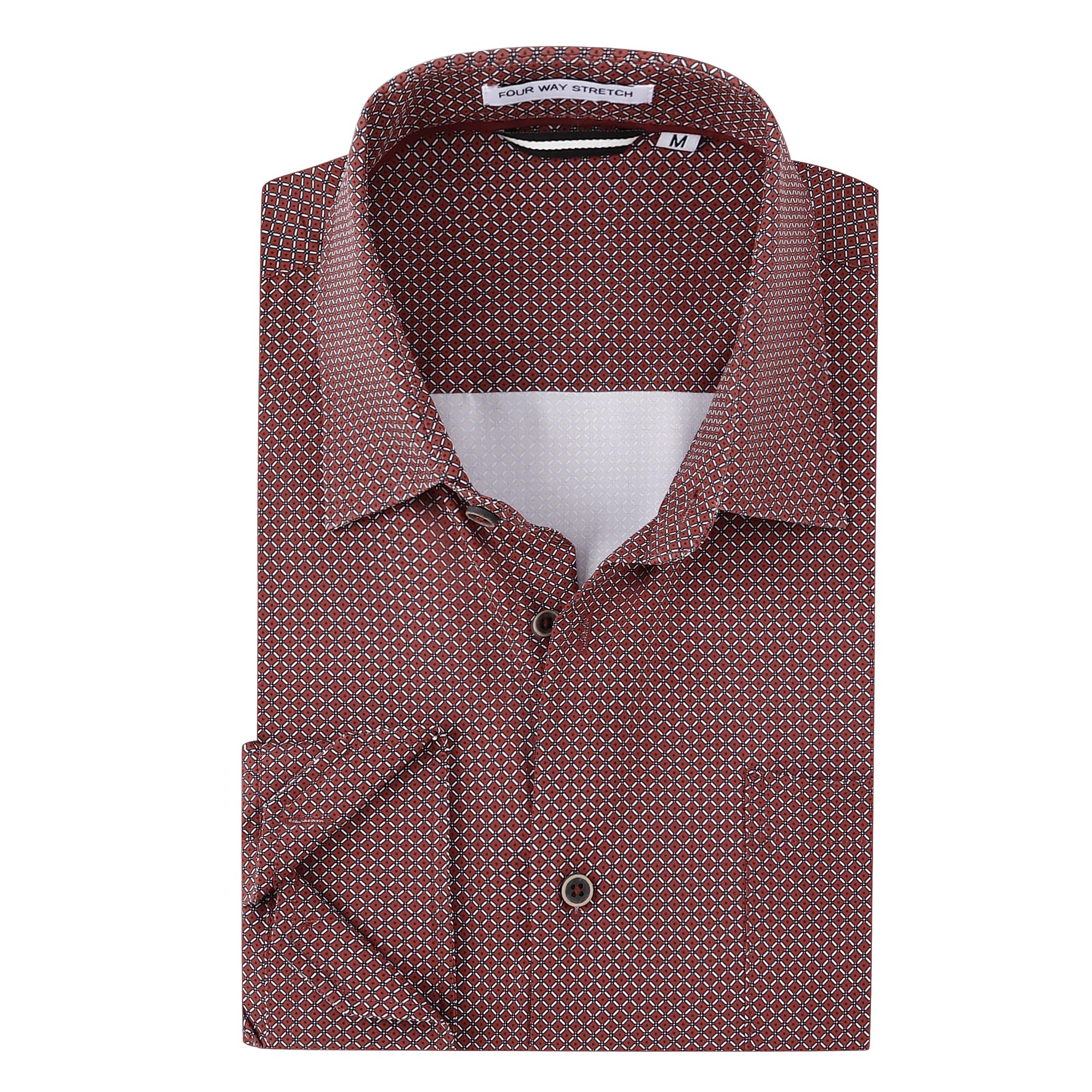Alex Vando Chemise Imprimée à Manches Longues pour Homme Coupe Droite Boutonnée