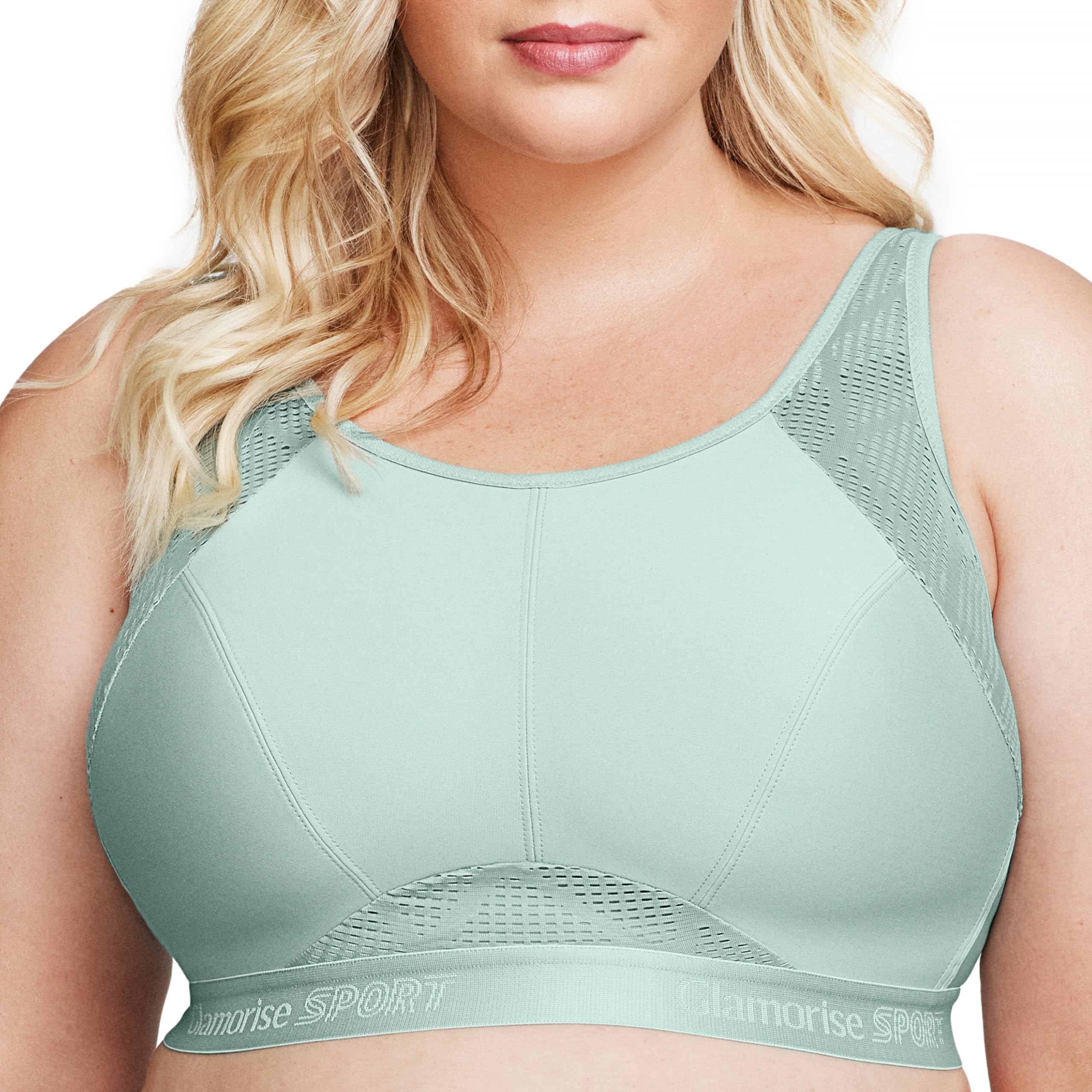 Glamorise Women's No-Sweat Mesh Sports Bra Wirefree #1068 Sports Bra (Pack of 1)