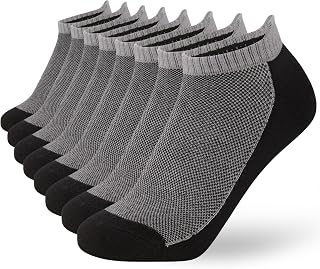 FM London 8 Pairs Mens Bamboo Socks Mens Socks Running Socks Breathable Odour Resistant With Heel Protector Tab
