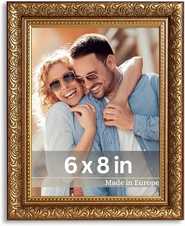 VictoR 6 x 8 Inch Rubens Brown Gold Picture Photo Frame 6x8 Picture Frames with Anti-Shutter Acrylic Glass Antique Brown 6x8