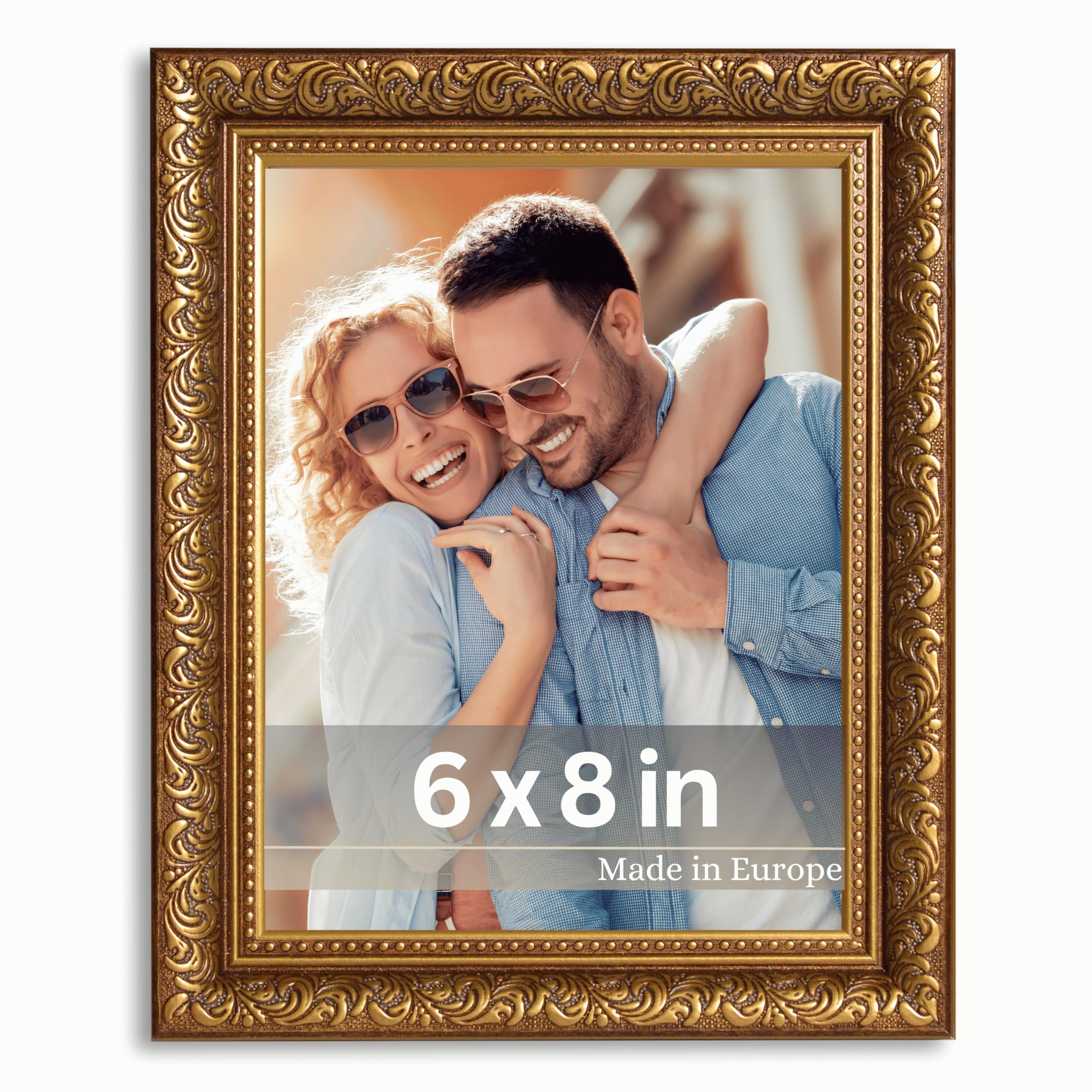 VictoR 6 x 8 Inch Rubens Brown Gold Picture Photo Frame 6x8 Picture Frames with 