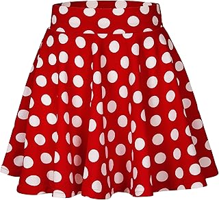 EXCHIC Women's Casual Basic Versatile Stretchy Waist Skirt Flared Pleated Mini Skater Skirt