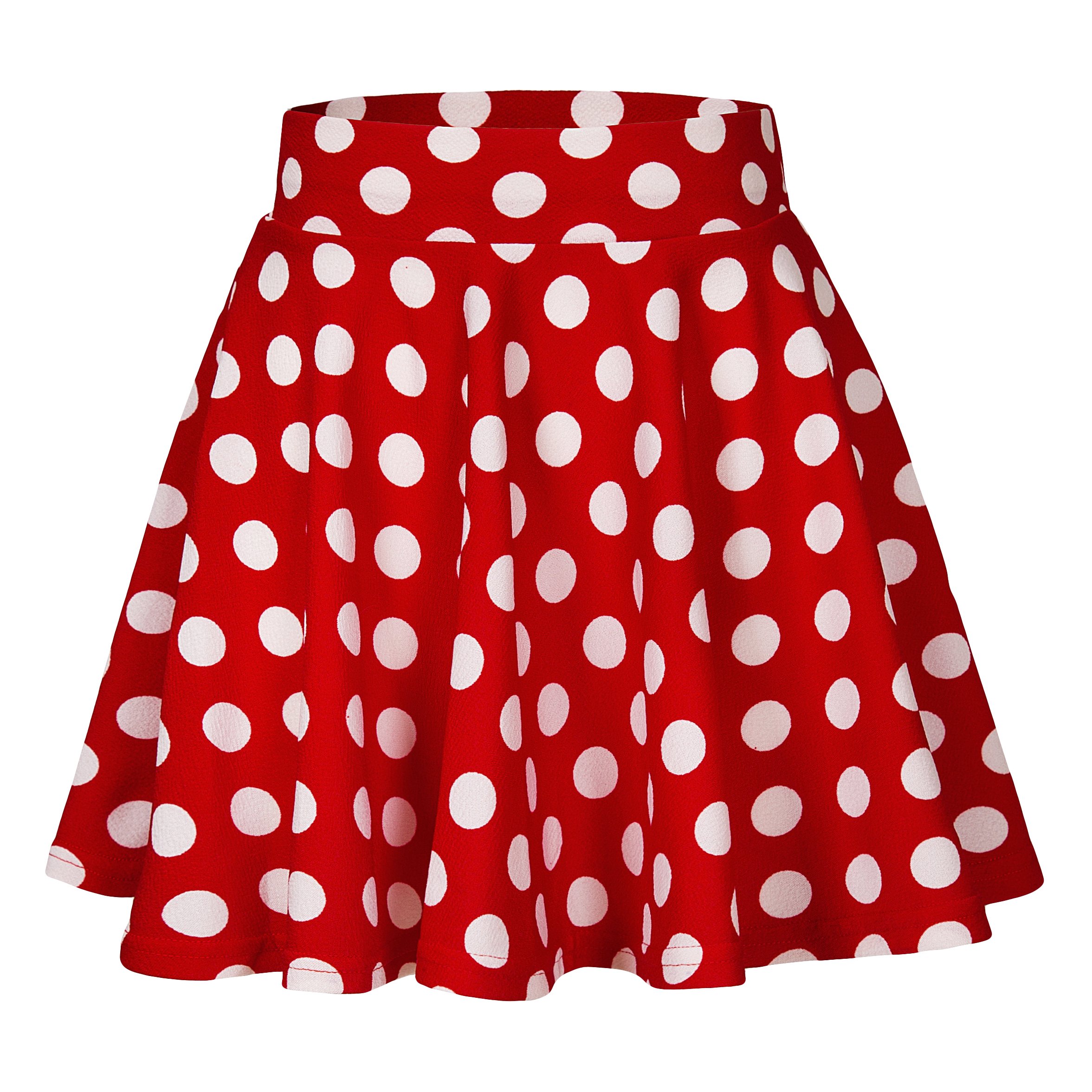 EXCHIC Women's Casual Basic Versatile Stretchy Waist Skirt Flared Pleated Mini S