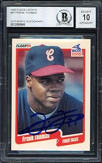 Frank Thomas Autographed 1990 Fleer Update Rookie Baseball Card #U-87 Auto Grade 10 Beckett BAS Stock #185190