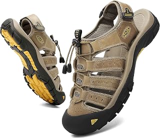 Men's Sports Sandals Summer Outdoor Leather Breathable Beach Outdoor Sports Sandals Hiking Shoes Fisherman Casual EU 38-46