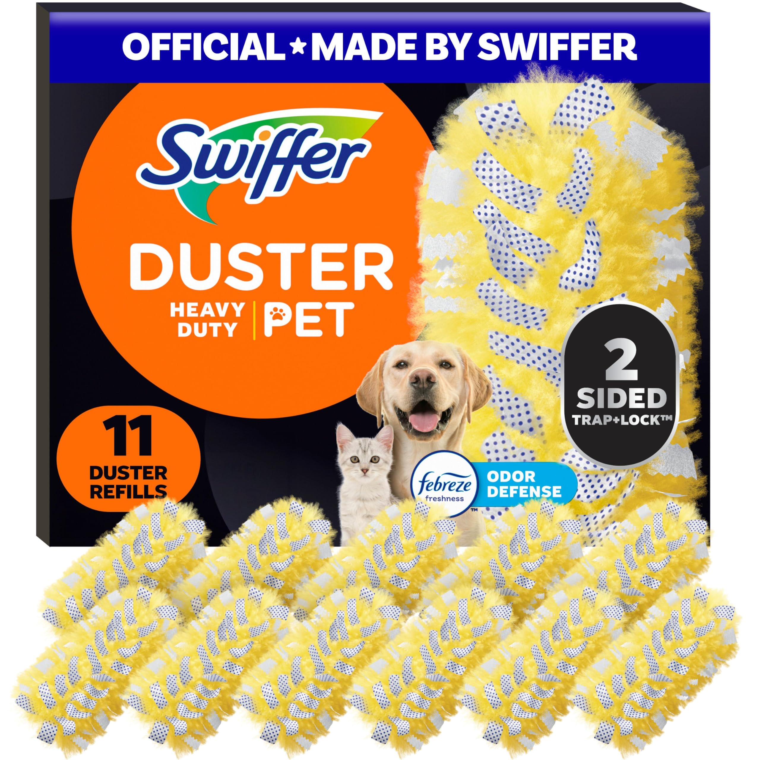 Swiffer Pet Heavy Duty Dusters Refills, Multisurface 360 Dusters with Febreze Od