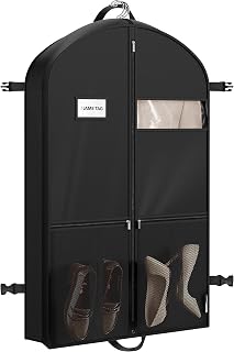 Simple Houseware 43" Travel Garment Bag with Pockets, Heavy Duty Suit Bag | for Suits, Dresses, Coats, Tuxedos, 300D Polyester, 5" Depth, Large Accessory Pockets, Foldable