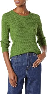Amazon Essentials Women's Lightweight Cable Knit Crewneck Sweater, Long Sleeve