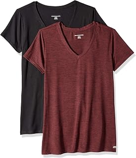 Amazon Essentials Women's Tech Stretch Short-Sleeved Sports Shirt for Fitness and Running, Multi-Pack