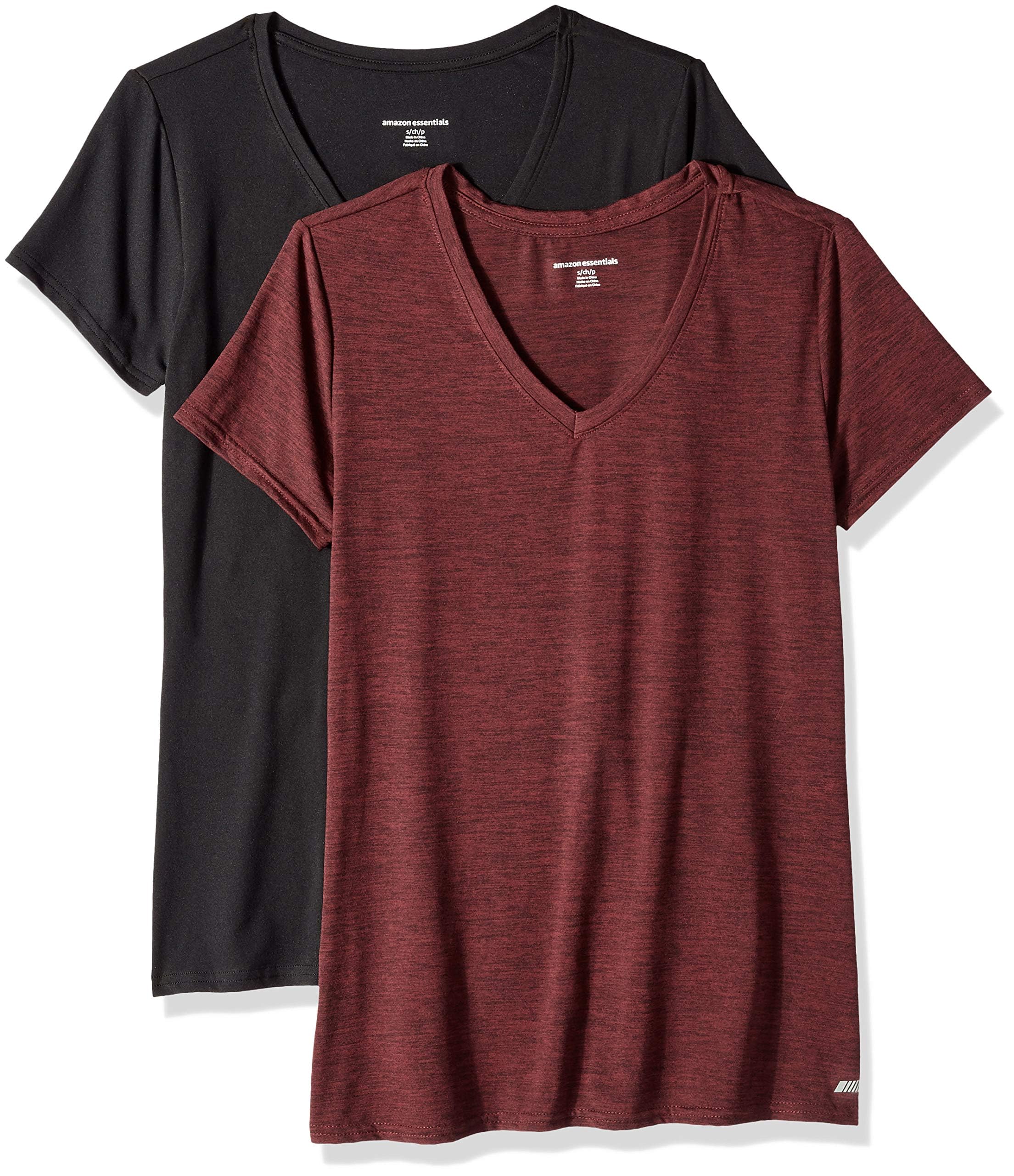 Amazon Essentials Women's Tech Stretch Short-Sleeved Sports Shirt for Fitness an
