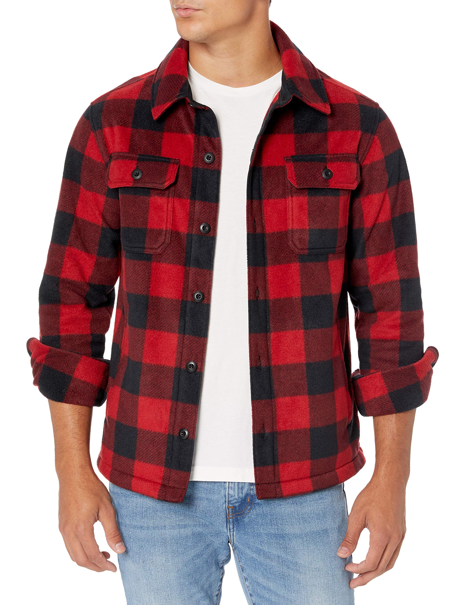 Amazon Essentials Men's Long-Sleeve Winter Fleece Shirt Jacket