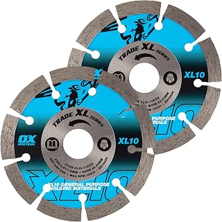 OX Trade Diamond Cutting Disc General Purpose – 115/22mm Twinpack | Fast Cutting Diamond Blade for Concrete, Brick & Paving , Long Life, Fits Angle Grinders & Disc Cutters
