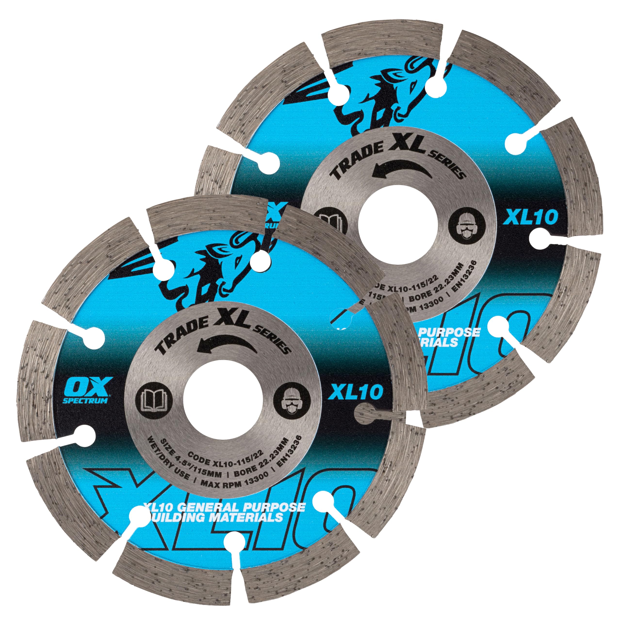 OX Trade Diamond Cutting Disc General Purpose – 115/22mm Twinpack | Fast Cutting
