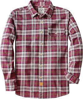 Dubinik® 6 oz Flannel Shirt for Men Long Sleeve Button Down Cotton Plaid