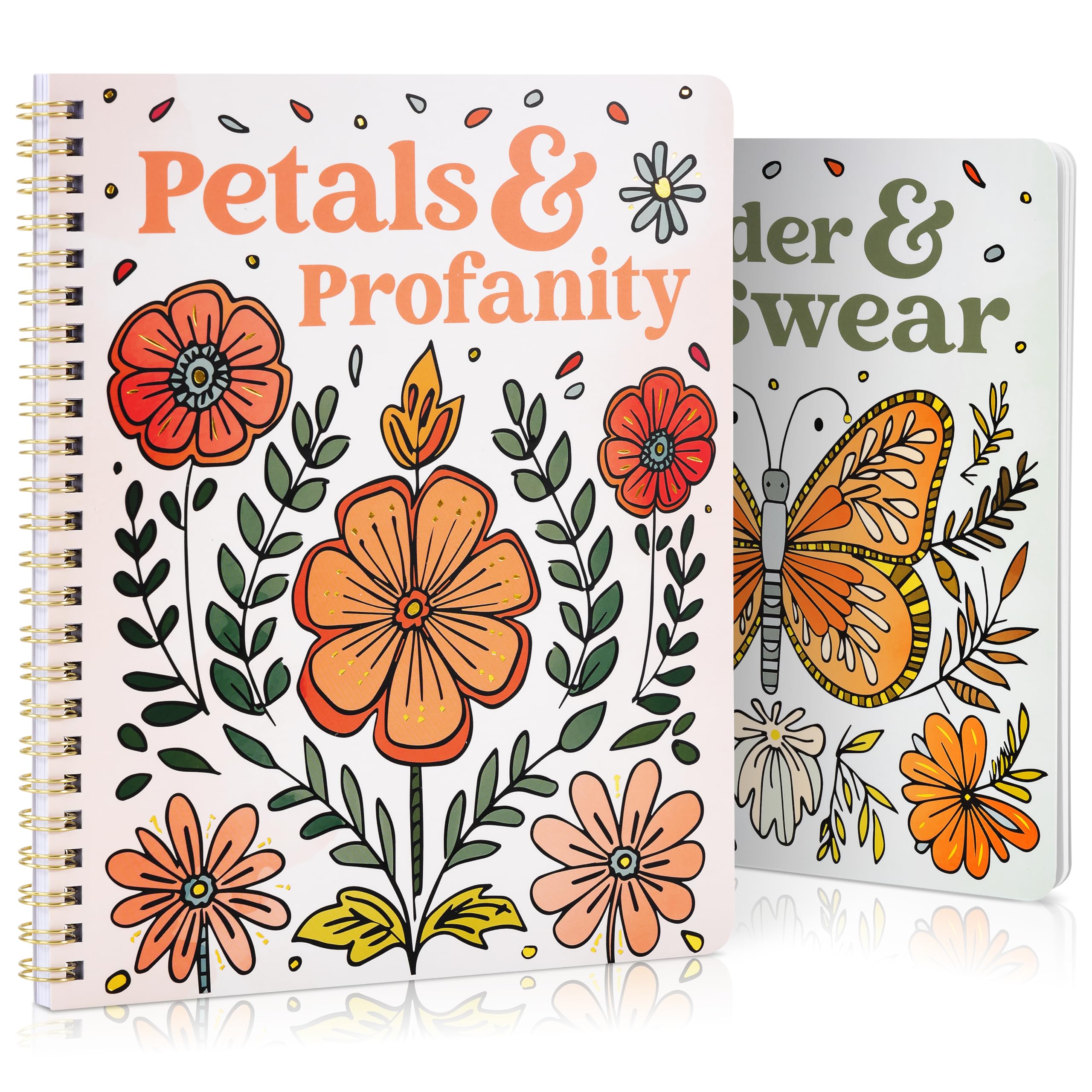 Beautiful Coloring Book Set of 2 for Adult Relaxation with Floral Designs | Funn