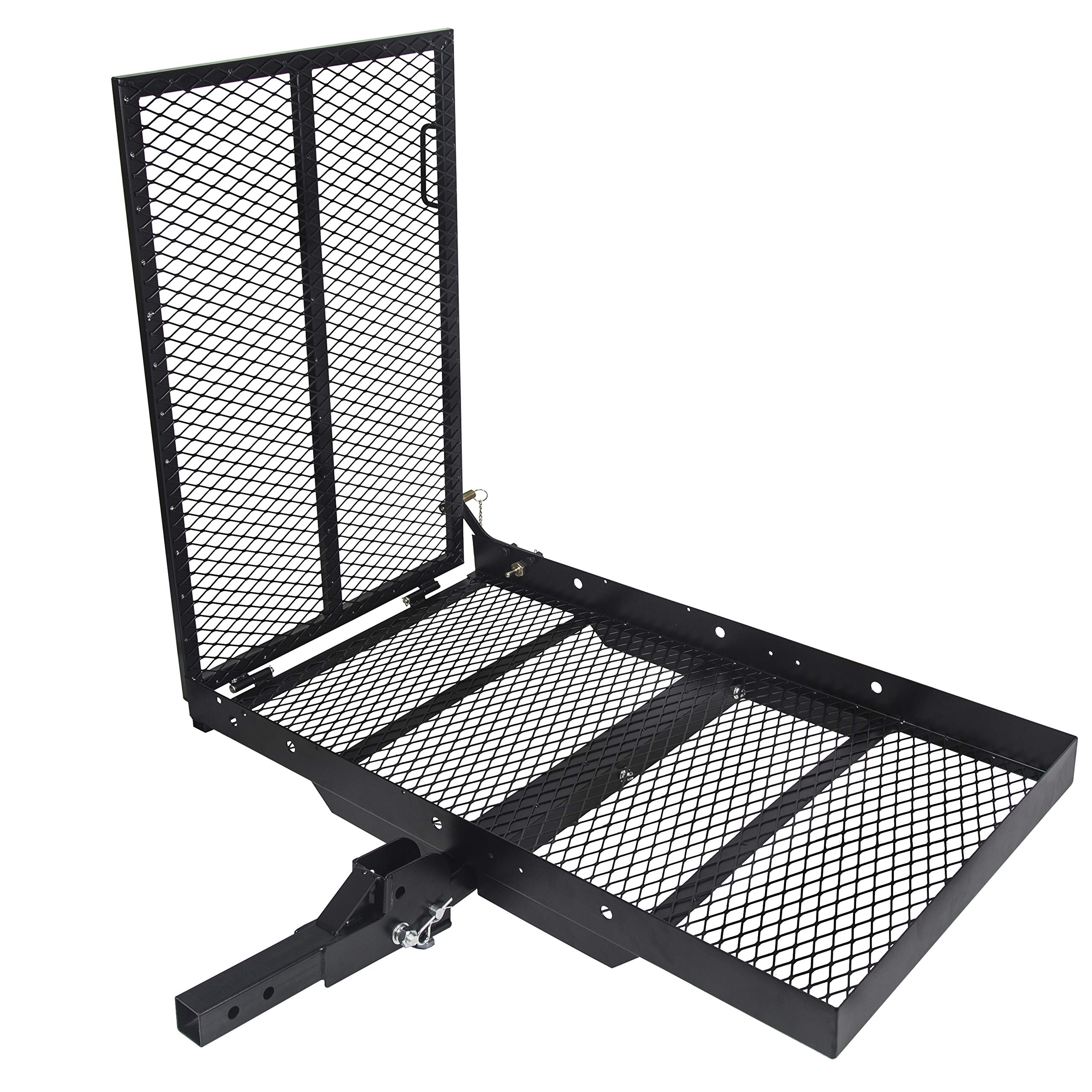 ECOTRIC 46.2 X 26.8 X 38.7 Inch Hitch Cargo Carrier W/Ramp Foldable 500 Lbs | Tr