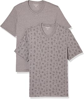 Amazon Essentials Men's Cotton Short-Sleeve V-Neck T-Shirts, Pack of 2