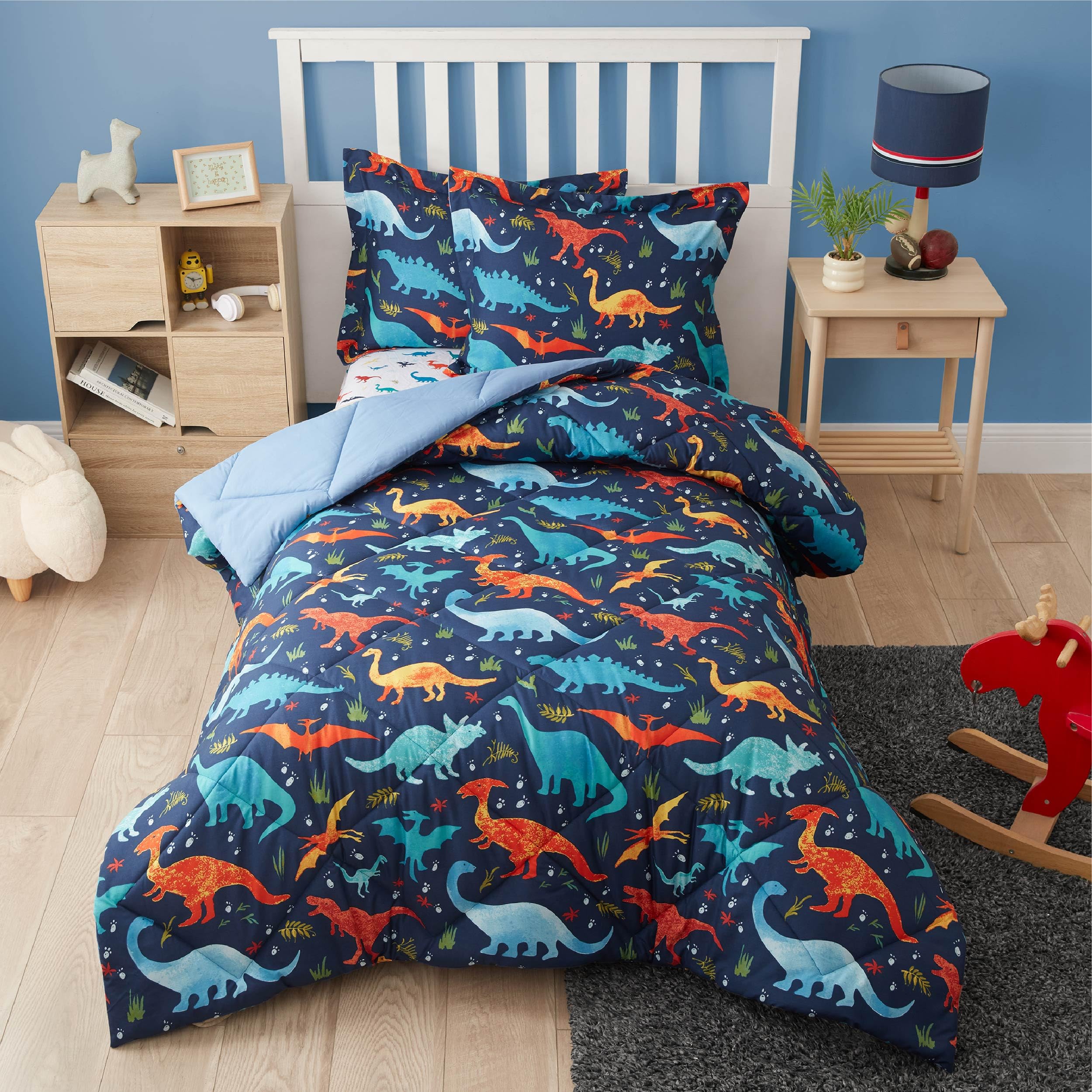 PPOLCA Twin Dinosaur Kids Bedding Set for Boys, 2 Pieces Twin Dinosaur Kids Comf