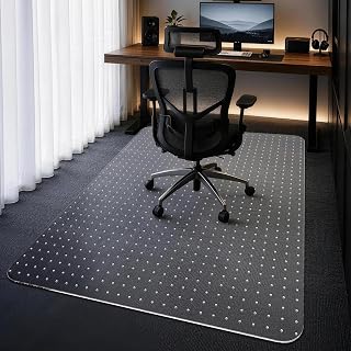 Clear Office Chair Mat 36" x 48" for Low-Pile Carpet | Clear PVC With Anti-Slip Studs, Ideal for Home Offices, Workspaces and Gaming Setups, Smooth Surface Supports Daily Rolling