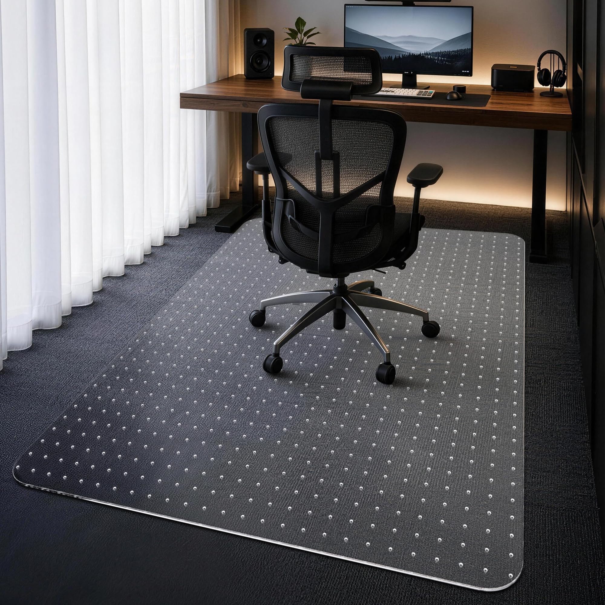 Clear Office Chair Mat 36" x 48" for Low-Pile Carpet | Clear PVC With Anti-Slip 