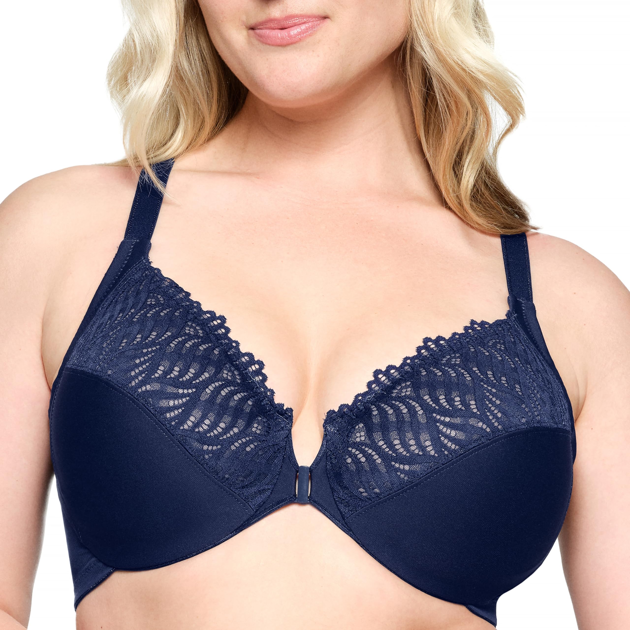 Glamorise Vorderverschluss Mit T-rücken Mit Bügel #1246 Women's Plunge Bra (Pack